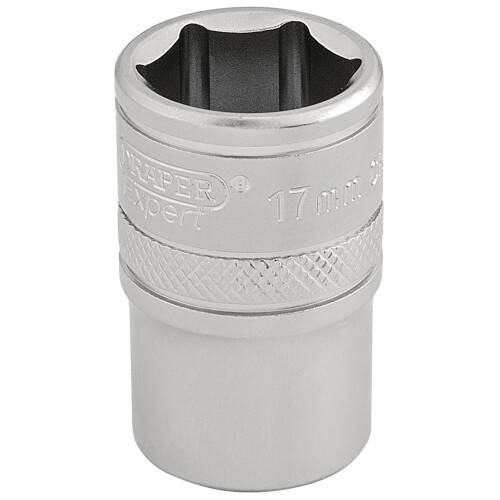 Draper 6 Point Metric Socket, 1/2"" Sq. Dr., 17mm
