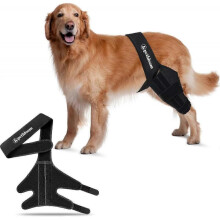 (L) Dog Knee Brace for Torn ACL, Hip Dysplasia, Arthritis Pain Relief, Osteoarthritis, and Ligament Injuries, Adjustable Neoprene Support for Front