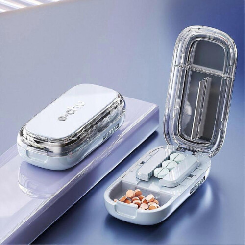 (A, Blue) Upgraded Adjustables Pill-Cutter Accurate-Pill Alignment Cutter for Kids Adults Elderly