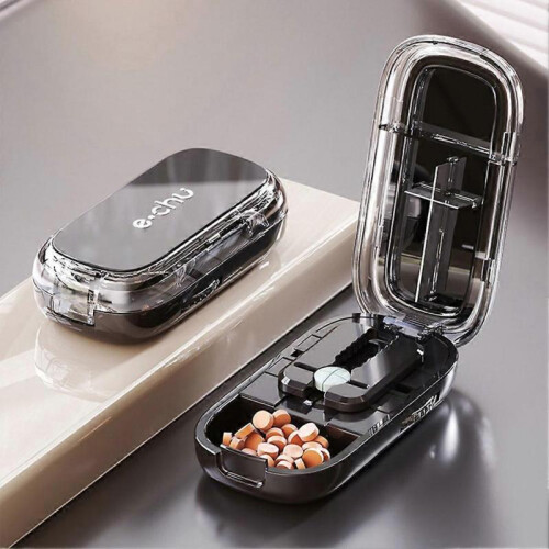 (B, Black) Upgraded Adjustables Pill-Cutter Accurate-Pill Alignment Cutter for Kids Adults Elderly 2