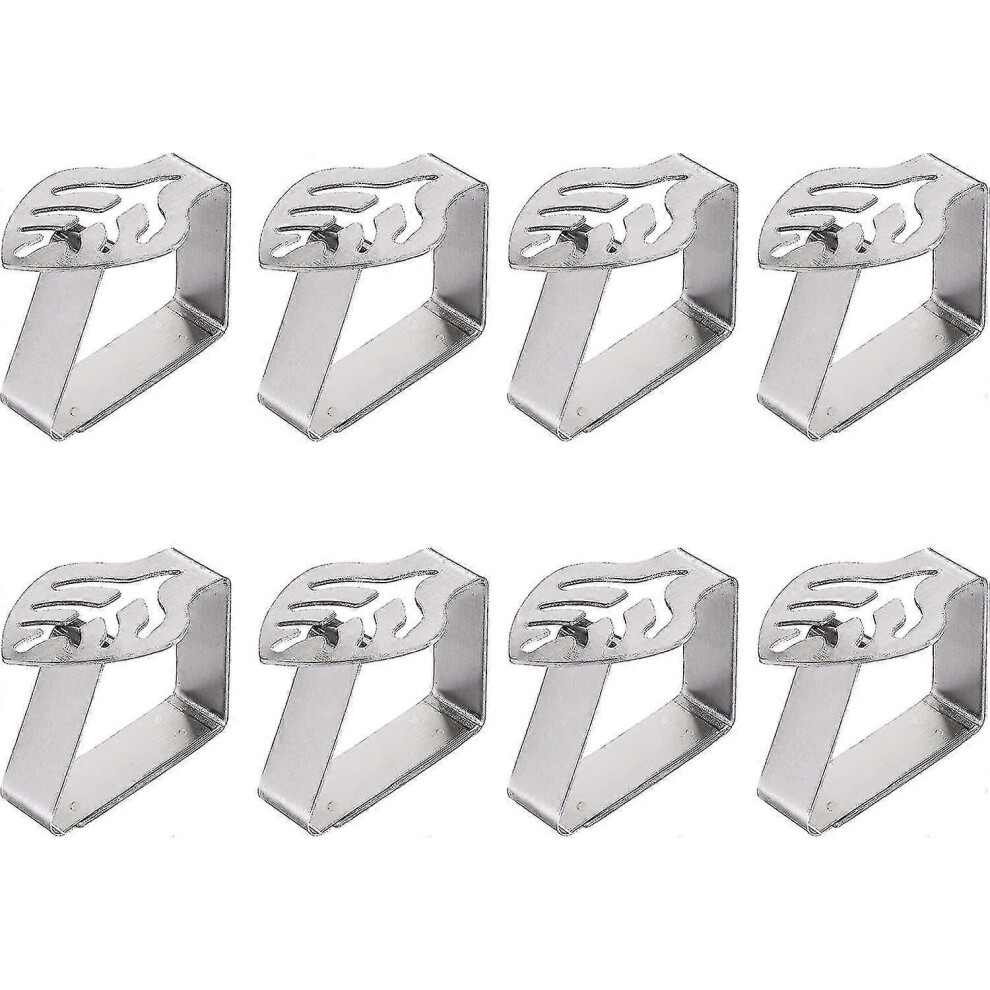 Set of 8 Adjustable Stainless Steel Leaf Shape Tablecloth Clips