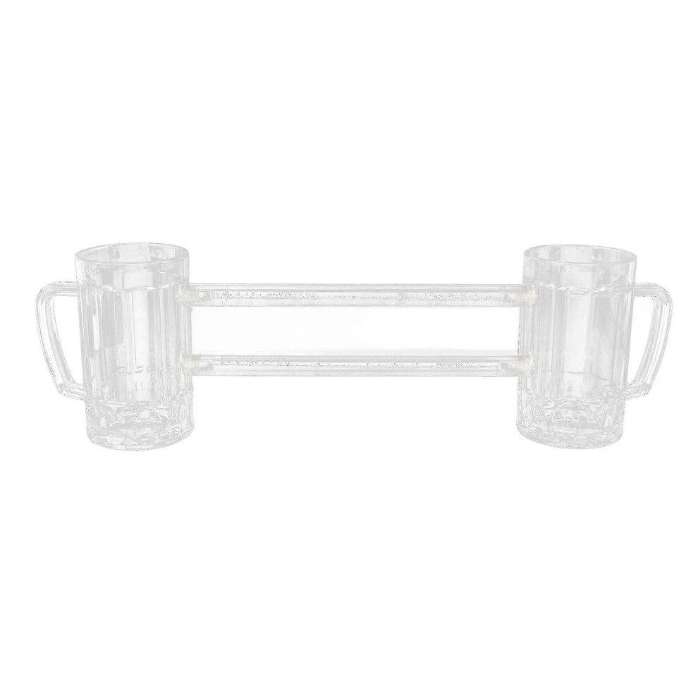 430ml Double Joint Beer Mug, Drop Resistant Acrylic Beer Glass, Beer Glass for Bar, Karaoke