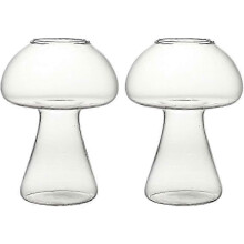 Set of 2 cocktail glasses, margarita glasses for party, mushroom-shaped glasses for serving cocktails