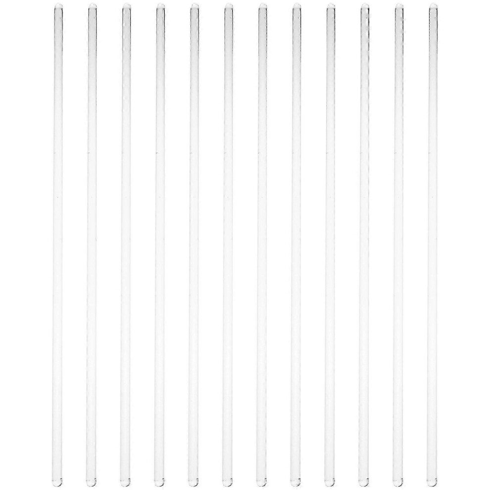 Set of 12 Clear Glass Coffee Cups, Cocktail Stirrer, Stirring Sticks, Lab Glass Stirrer, Glass Stir Bar