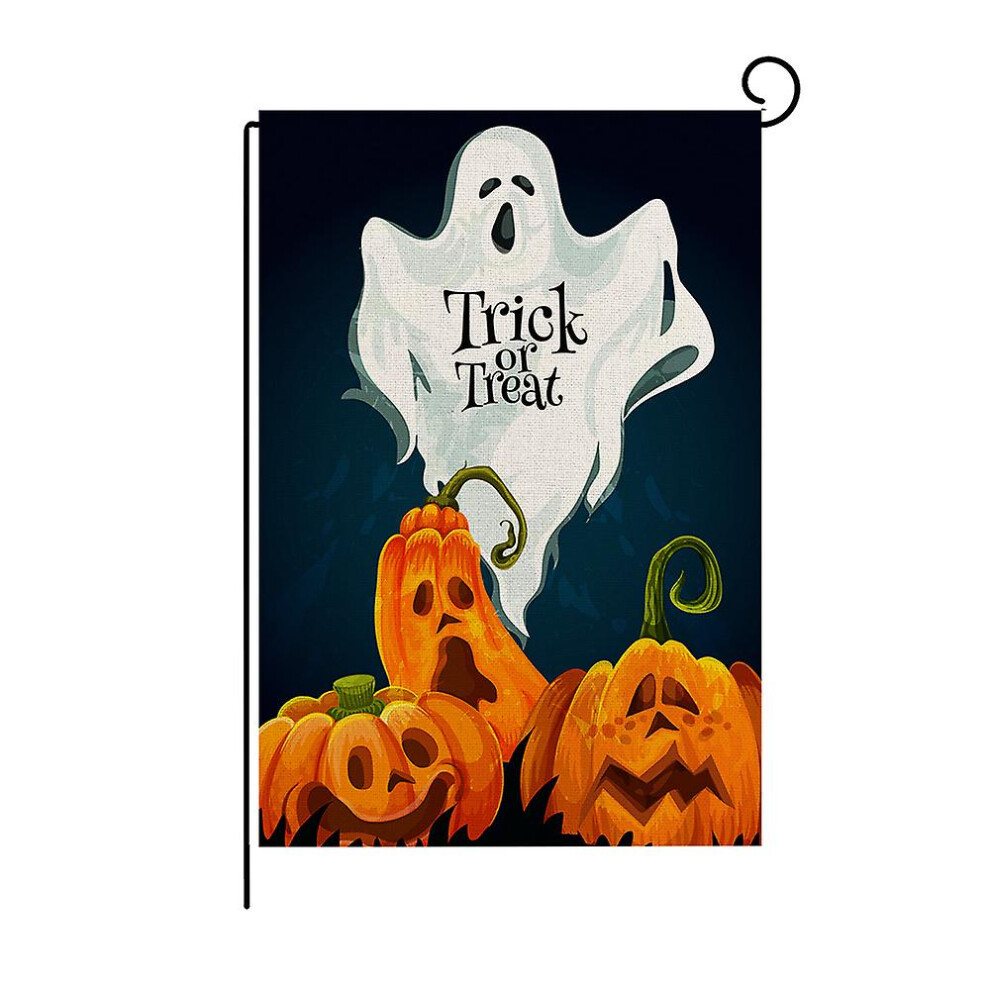 Kikidex (As Show, One Size) Double Sided Halloween Garden Flag, Linen Outdoor Decoration