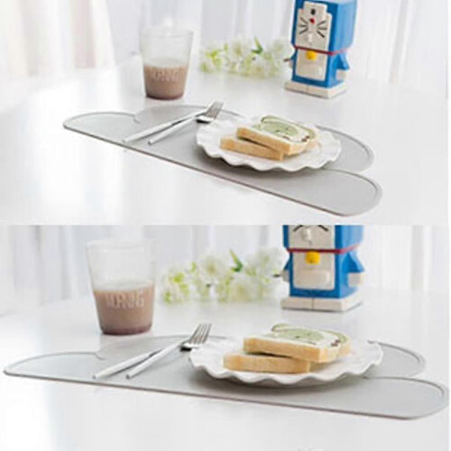 1 x Cloud Shaped Silicone Waterproof Placemat for Kids (Grey) 2