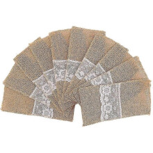 Pack of 30 natural burlap cutlery pouches, burlap cutlery holders