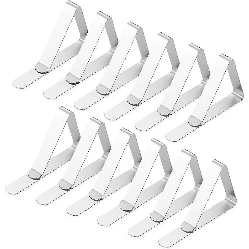 12 Pack Tablecloth Clips, Picnic Table Clips, Table Cloth Clips for Picnic Tables Stainless Steel P