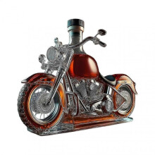 Motorcycle Shape Whisky Decanter Bottle, 750ml Vintage Glass Liquor Aerator for Wine Champagne, Cool Bar Desk Decor for Lovers