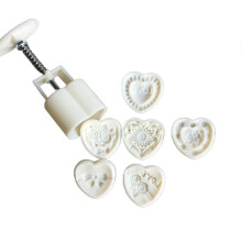 Pcs Non-Stick Mooncake Molds Easy Release ABS Heart Shaped Autumn Mooncake Molds