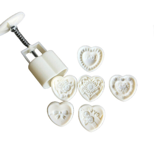 Pcs Non-Stick Mooncake Molds Easy Release ABS Heart Shaped Autumn Mooncake Molds