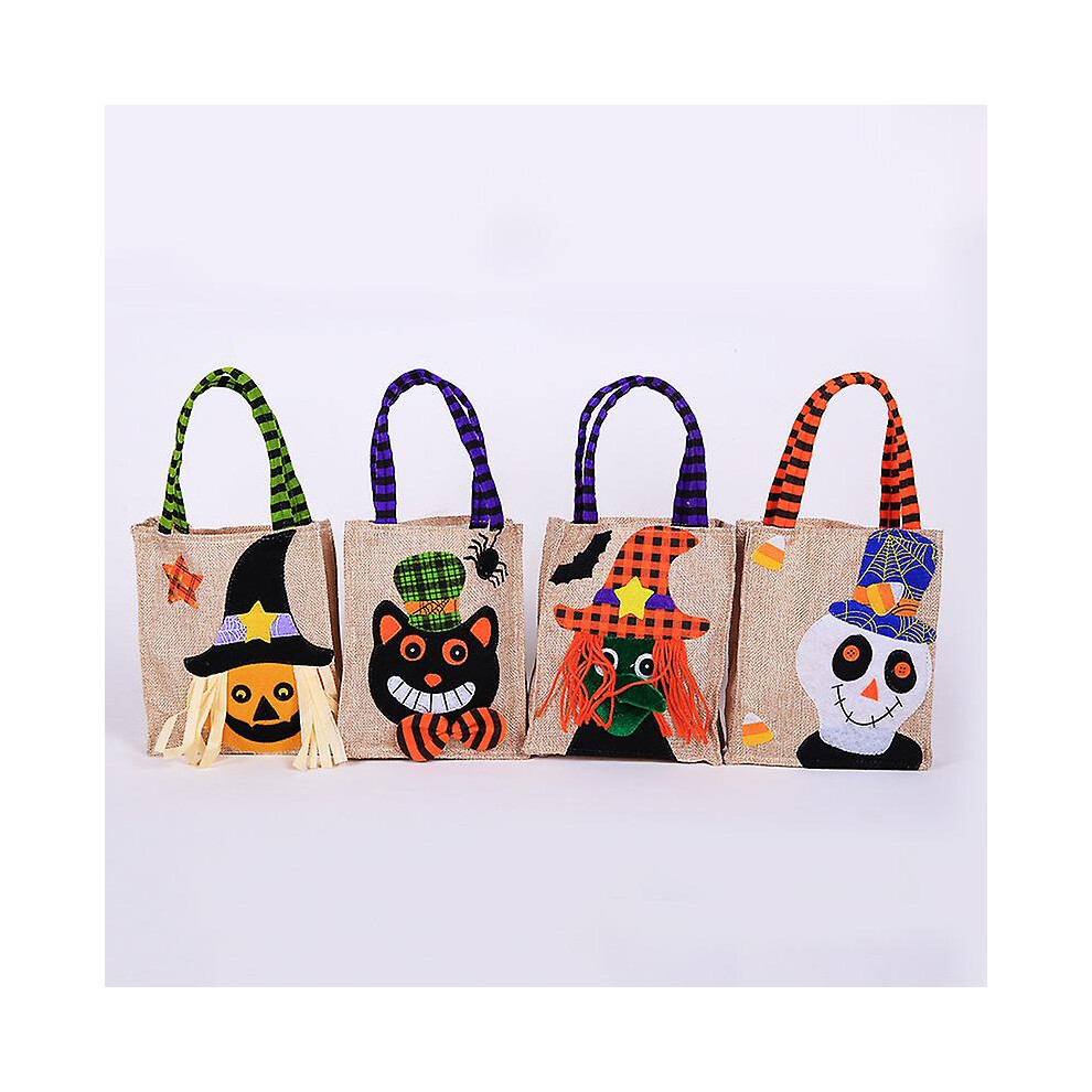Kikidex (As Show, One Size) 4Pcs Halloween Candy Gift Bags, Large Velvet Treat Bags