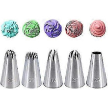 Pcs Stainless Steel Decorating Nozzles Set Large Size Decorating Tips DIY Icing Tools for Decorating Cookies, Cupcakes and Creams