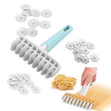 Lattice Cutters, Cookie Cutters, Rolling Pin Pastry Mold, Household Baking Tools, Fondant Ribbon Cutter with Different Gears, Embossing Set, Pastry