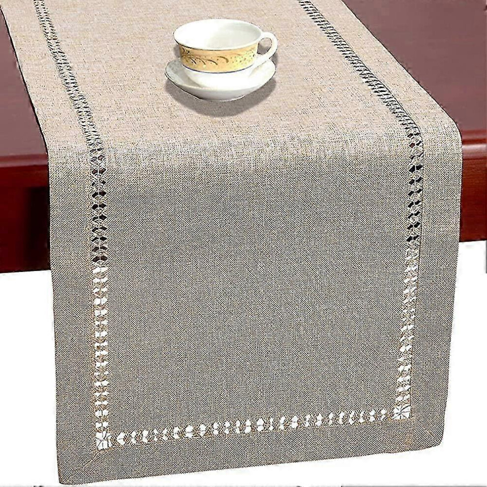 Handmade table runner, solid color, table decoration, 33 x 183 cm