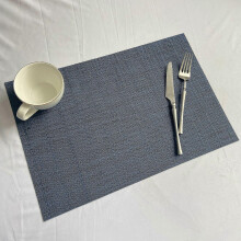 Set of 6 Washable Placemats Heat Resistant Non-Slip PVC Vinyl Placemats for Kitchen Dining Table 30 x 45 cm (Blue 2)