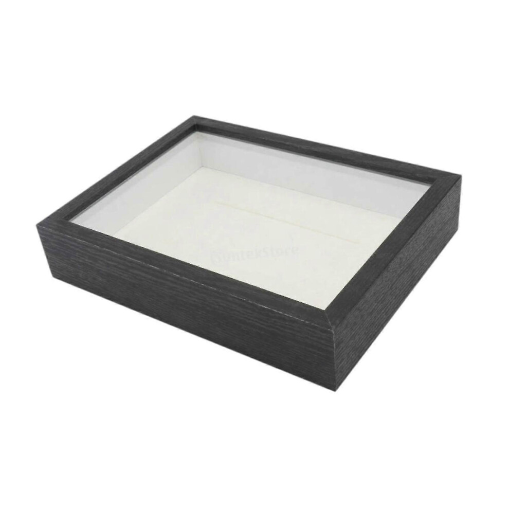 Kikidex (As Show, Black) Wood Shadow Box Frame Deep Shadow Box 21.9Cmx27cm Display Case Memorial Display