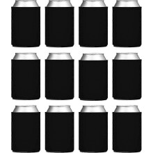 12 Pack Beer Can Cooler Sleeves, Foldable and Reusable, for Home, Office, Bar, Birthdays, Weddings and Parties.