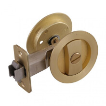 (Double Hook, Glod) Invisibles Round Sliding Door Lock Auti-Rust Wear-Resistant Door Lock for Bathroom