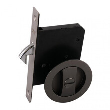(Single Hook, Gun Gray) Invisibles Round Sliding Door Lock Auti-Rust Wear-Resistant Door Lock for Bathroom