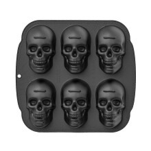 Cavity Halloween Skull 3D Silicone Cake Mold Black