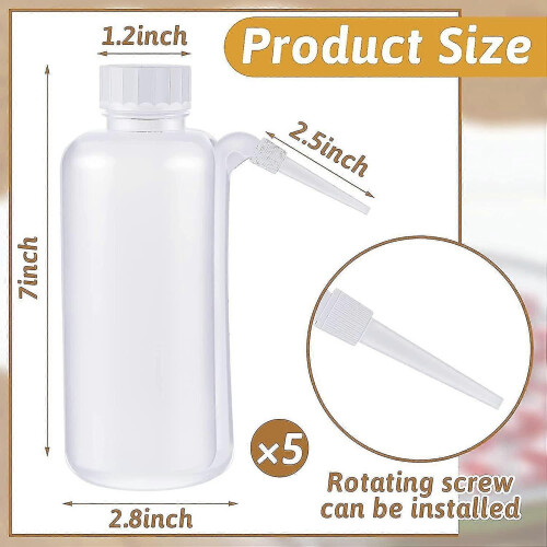 Set of 5 plastic non-drip communion bottles with side straw 1