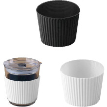 Pack Silicone Protective Sleeves Non-Slip Heat Resistant Drink Sleeves (Black & White)
