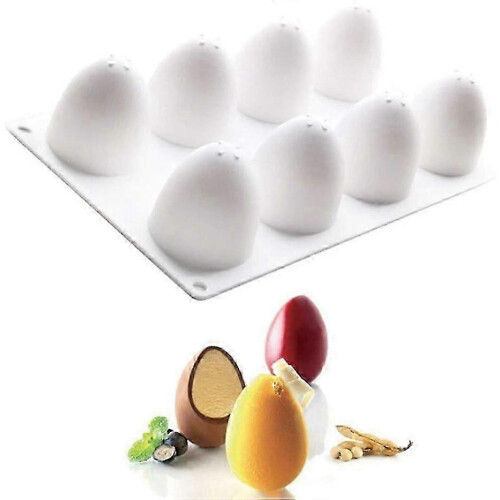 Easter Egg Silicone Mold, 8 Cavity Oval Egg Shape Silicone Mold for Cake Decorating, Chocolate Mold.