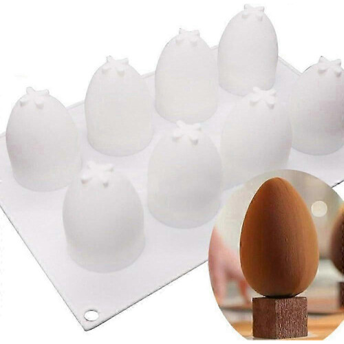 Easter Egg Silicone Mold, 8 Cavity Oval Egg Shape Silicone Mold for Cake Decorating, Chocolate Mold. 1