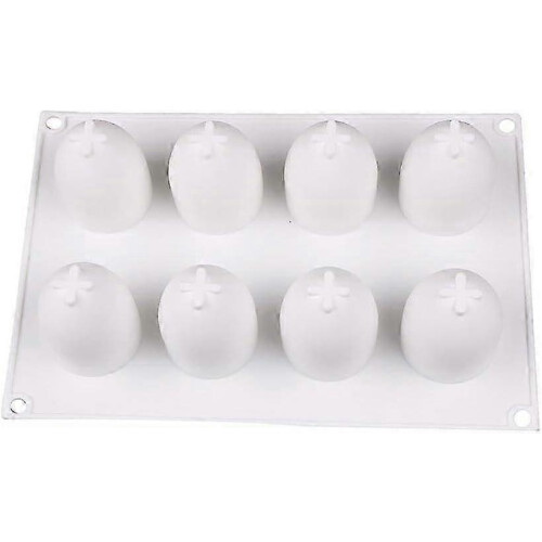 Easter Egg Silicone Mold, 8 Cavity Oval Egg Shape Silicone Mold for Cake Decorating, Chocolate Mold. 2