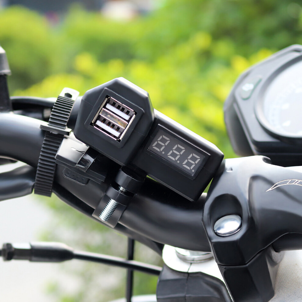 Motorcycle Dual Usb Charger With Voltmeter Cd-3197, Fast Charging 8421356591233