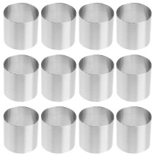 Set of 12 stainless steel round mousse cake molds