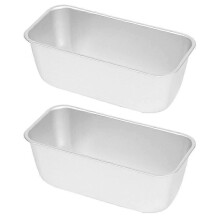 Set of 2 rectangular baking pans for toast, cakes, bread and loaves