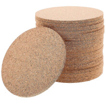 Set of 20 round cork coasters, heat resistant
