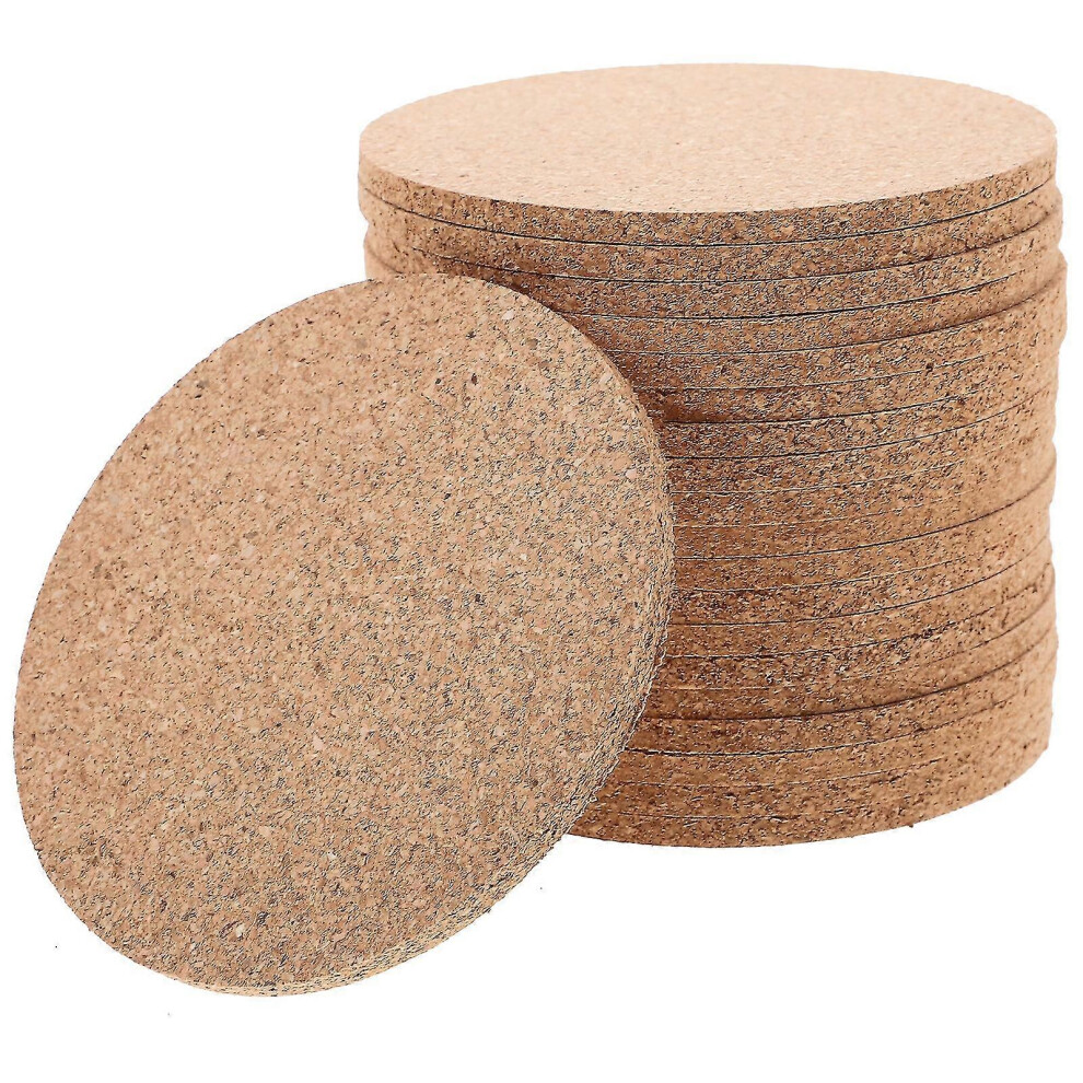 Set of 20 round cork coasters, heat resistant
