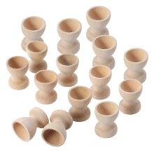 15 Pcs DIY Wooden Easter Egg Holders, Wine Glass Shaped Egg Tray, Tabletop Egg Storage Cups, Wooden Containers for Kids