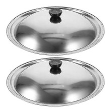 Pack Stainless Steel Wok Lids Replacement Heat Resistant 32cm
