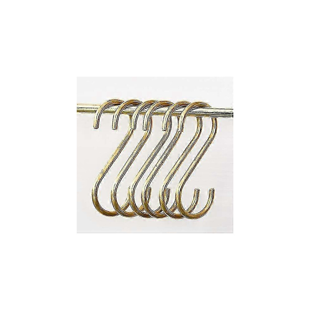 Gold Pack S Hooks Brass S Shaped Hooks For Hanging Pots Pans Coffee Mugs For Kitchen Bathroom