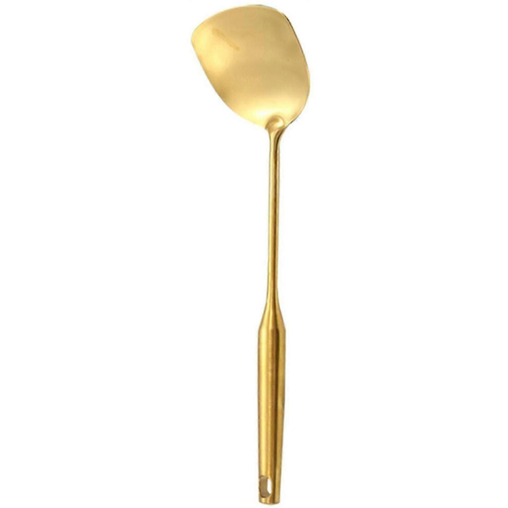 （1 Spatula） 6-Piece Stainless Steel Kitchen Utensil Set, Soup Ladle, Modern Rustproof Spatula Tw Gold