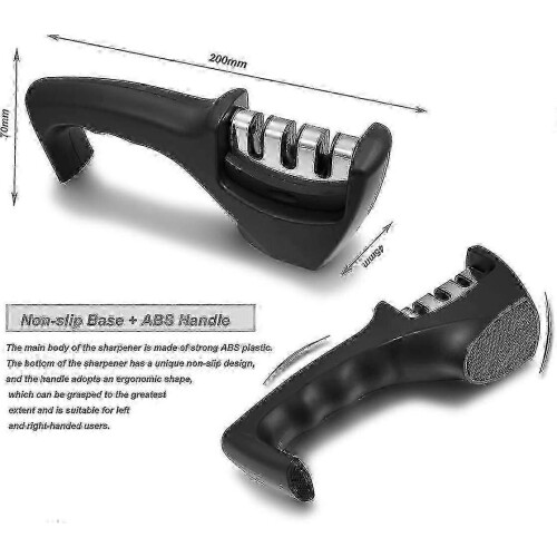 3-Step Kitchen Knife Sharpener: Quickly Sharpen, Repair & Polish Blades 1