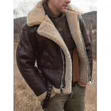 (L) Men's Raf Aviator PU Leather Jacket Coat Bomber B3 Pilot Flying New