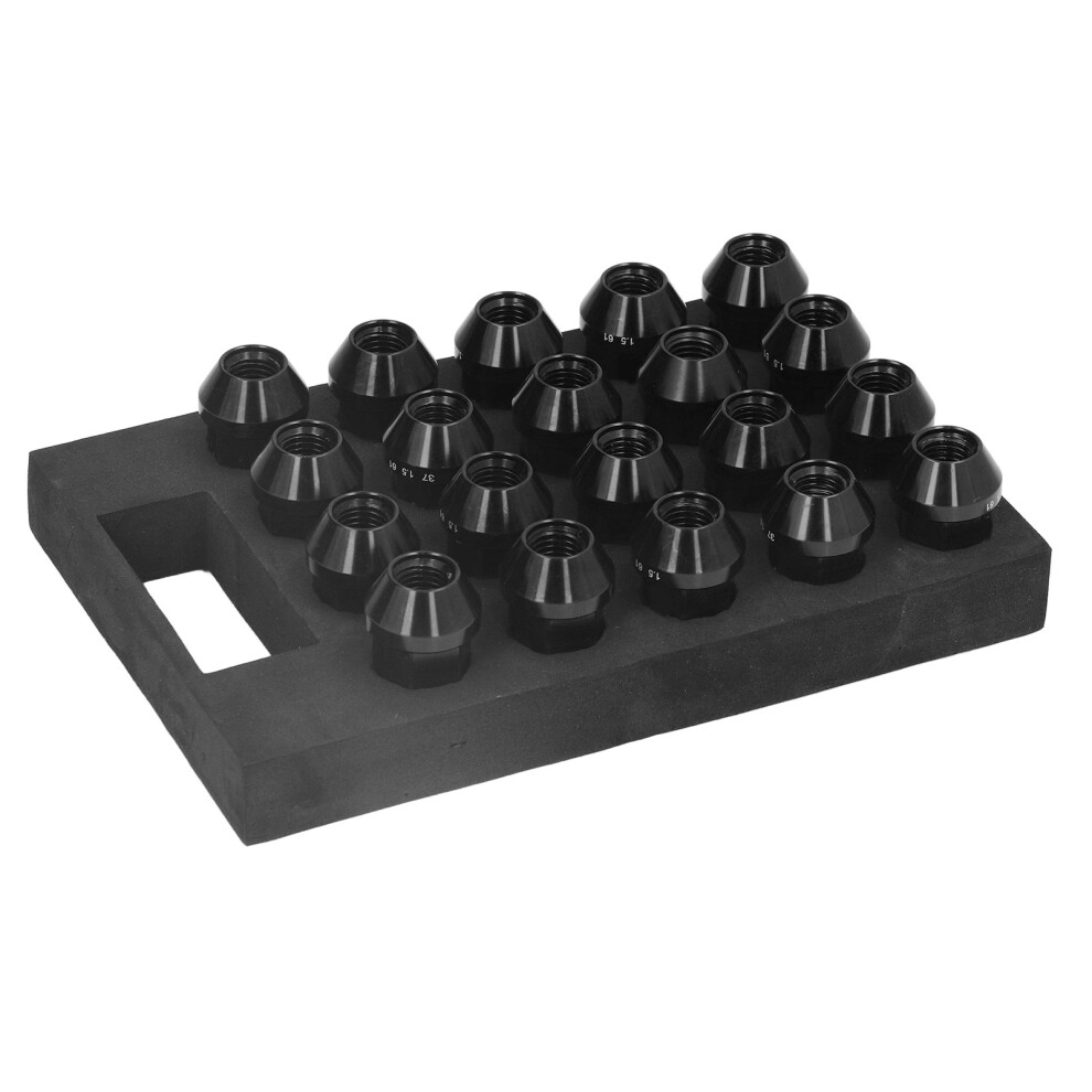 Aluminum Alloy 42Mm M12x1.5 Lug Nuts With Socket Adapter 19Hex Black 8411356592200