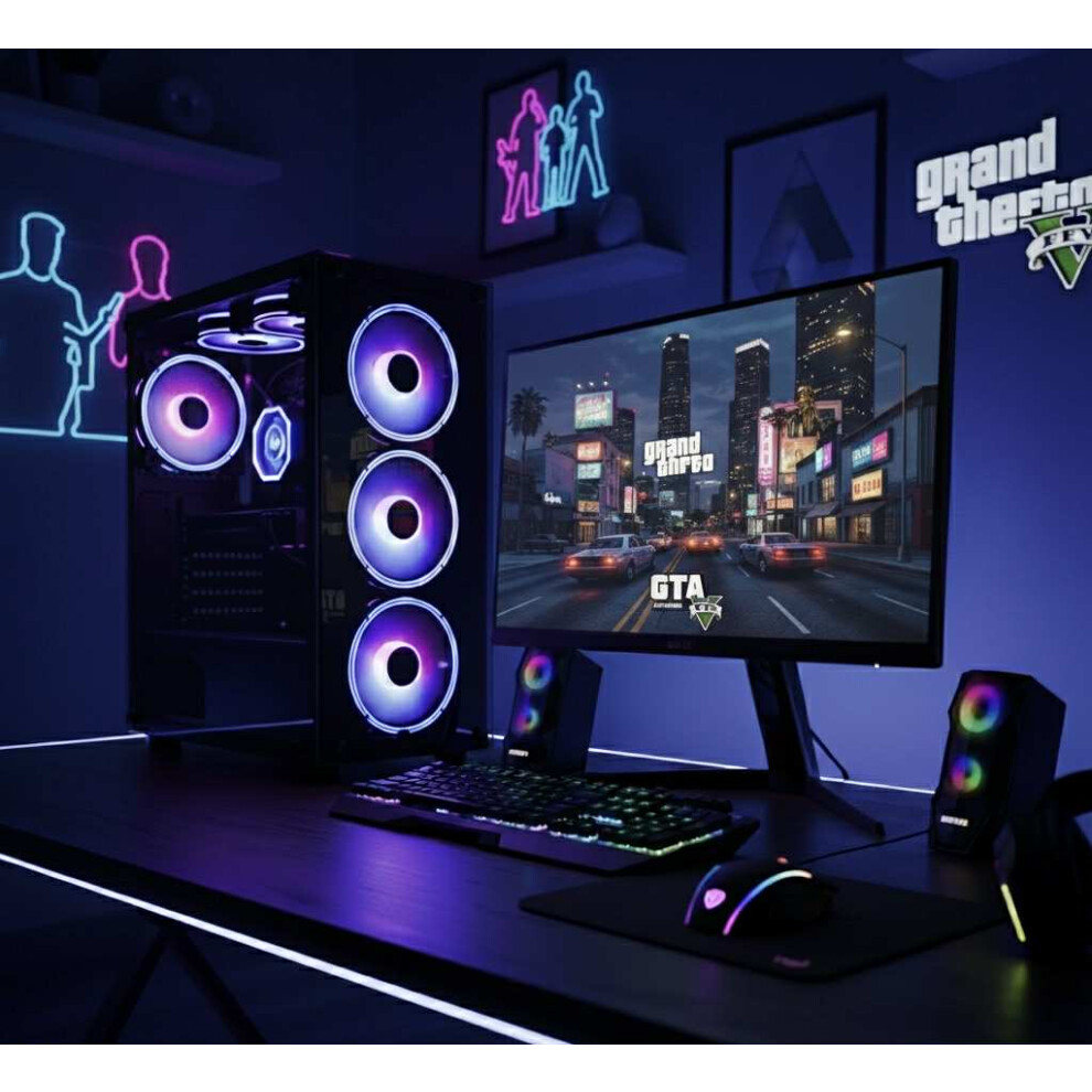 Gaming Pc Bundle Core I7 22" M Gtx1650 16Gb Ram 128Gb Ssd+1Tb Hdd + Speakers 619659084950