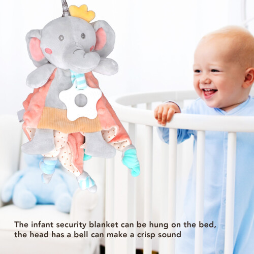 Baby Elephant Snuggle Blanket - Odorless Soft Tactile Teether 35x35cm 2