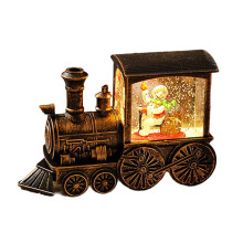Artistic Santa On Locomotive Ornament To-snowman brush gold
