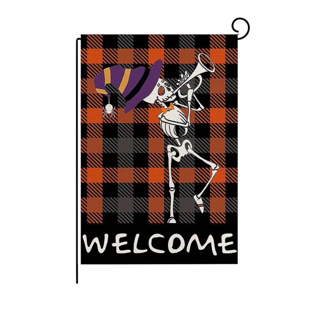 Kikidex (As Show, One Size) Double Sided Halloween Garden Flag, Linen Outdoor Decoration