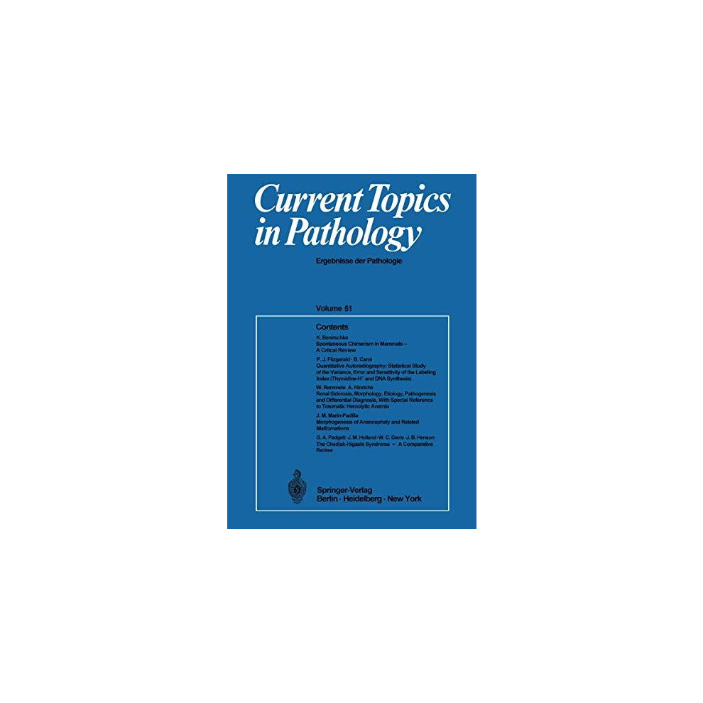 Riachristiecollections Current Topics In Pathology Paperback Book