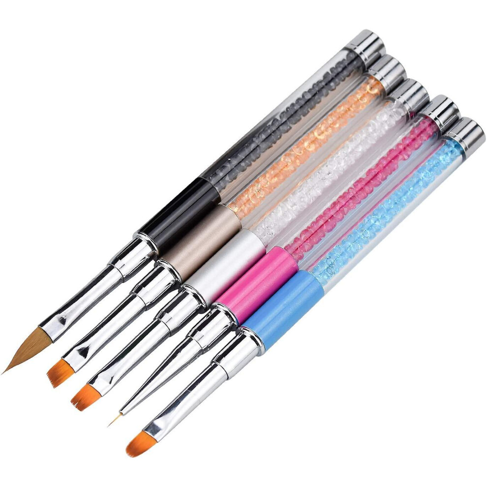 Kikidex (As Show, One Size) 5 Pieces Gel Nail Brushes Uv Tool & Agrave; Nails, Nail Art Brushes With Uv Gel And Acrylic, For Nail Decoration