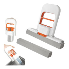 Mini Foldable Desktop Mop Portable Cleaning Sponge Mop Wet And Dry Use System Small Cotton Mop White