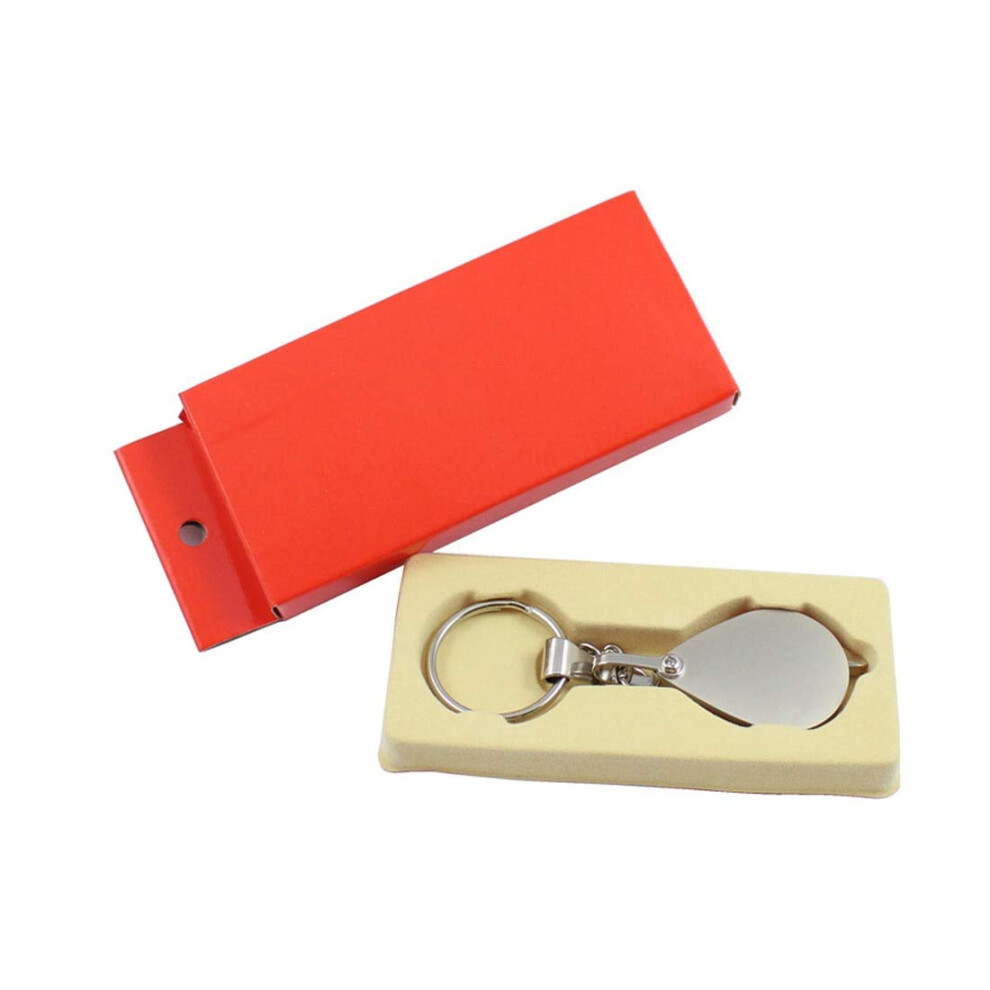 Magnifying Portable 8X 30mm Folding Key Ring Magnifier With Key Chain For Stamps Postcards Coins